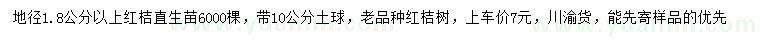 求購地徑1.8公分以上紅桔