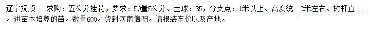 求購(gòu)50量5公分桂花