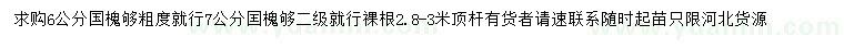 求購(gòu)6、7公分國(guó)槐