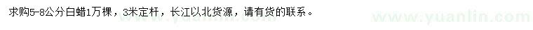 求購5-8公分白蠟
