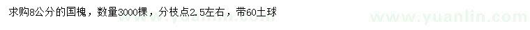 求購8公分國槐