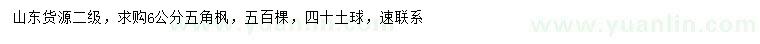 求購(gòu)6公分五角楓