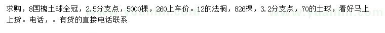 求購8公分國槐、12公分法桐