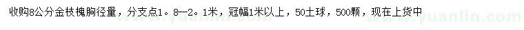 求購(gòu)胸徑量8公分金枝槐