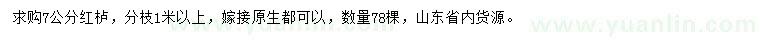 求購7公分紅櫨