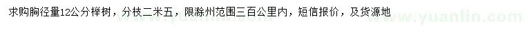 求購胸徑量12公分櫸樹
