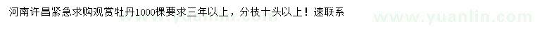 求購3年以上觀賞牡丹