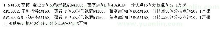 求購茶梅、無刺枸骨、紅花繼木等