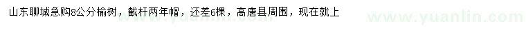 求購(gòu)8公分榆樹(shù)