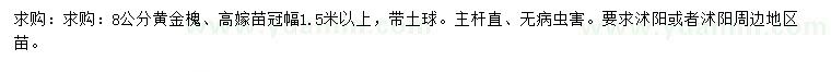 求購8公分黃金槐