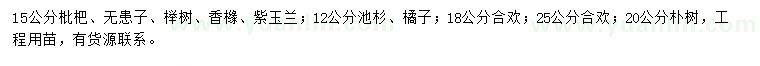 求購枇杷、無患子、櫸樹等