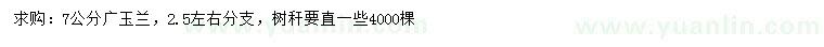 求購7公分廣玉蘭