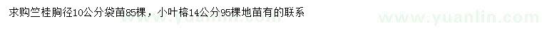 求購(gòu)胸徑10公分竺桂、14公分小葉榕
