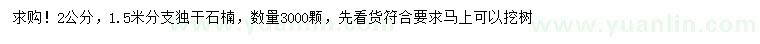 求購(gòu)2公分獨(dú)桿石楠