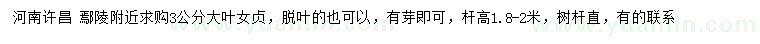 求購(gòu)3公分大葉女貞