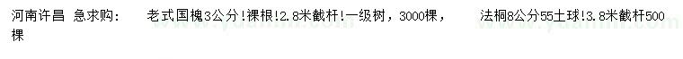 求購(gòu)3公分老式國(guó)槐、8公分法桐
