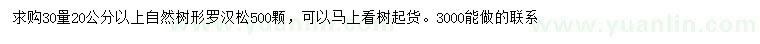 求購30量20公分以上羅漢松