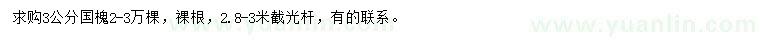 求購3公分國槐