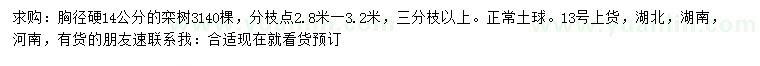 求購(gòu)胸徑硬14公分欒樹(shù)