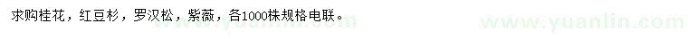 求購桂花、紅豆杉、羅漢松等