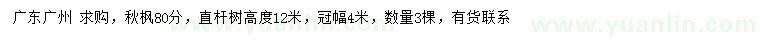 求購80公分秋楓