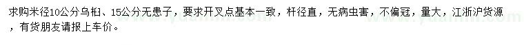 求購(gòu)米徑10公分烏桕、15公分無(wú)患子