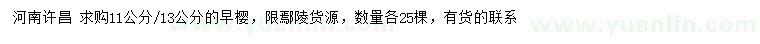 求購(gòu)11、13公分早櫻