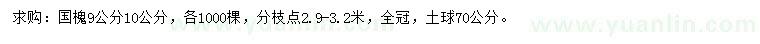 求購9、10公分國槐
