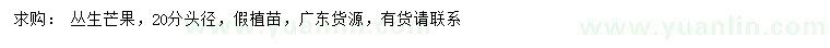 求購(gòu)頭徑20公分叢生芒果