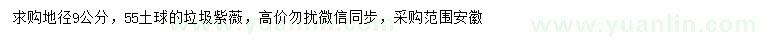 求購(gòu)地徑9公分垃圾紫薇