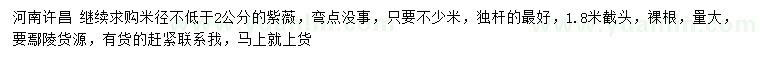 求購米徑不低于2公分紫薇