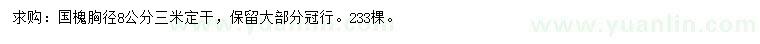 求購(gòu)胸徑8公分國(guó)槐