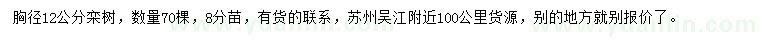 求購(gòu)胸徑12公分欒樹(shù)