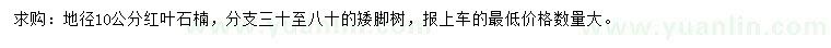 求購(gòu)地徑10公分紅葉石楠