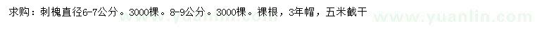 求購直徑6-7、8-9公分刺槐
