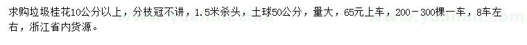 求購(gòu)10公分以上垃圾桂花