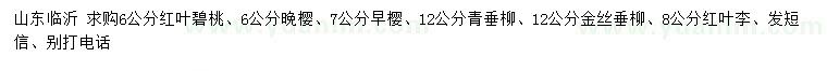 求購紅葉碧桃、晚櫻、早櫻等