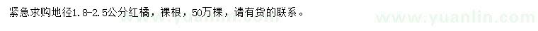 求購地徑1.8-2.5公分紅橘