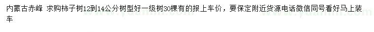 求購12-14公分柿子樹