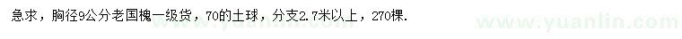 求購(gòu)胸徑9公分老國(guó)槐