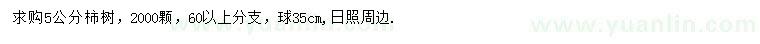 求購(gòu)5公分柿樹