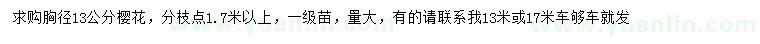 求購胸徑13公分櫻花