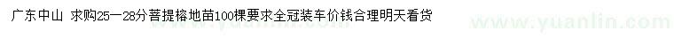 求購(gòu)25-28公分菩提榕地苗