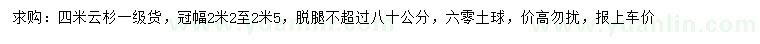 求購4米云杉