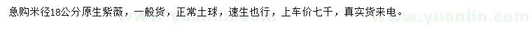 求購米徑18公分原生紫薇