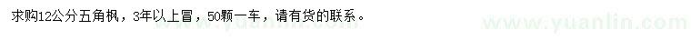 求購12公分五角楓