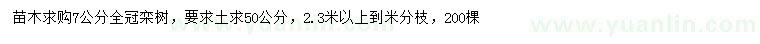 求購7公分全冠欒樹
