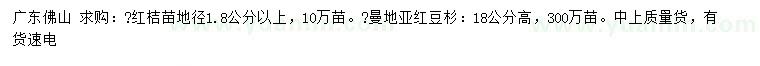 求購地徑1.8公分以上紅桔苗