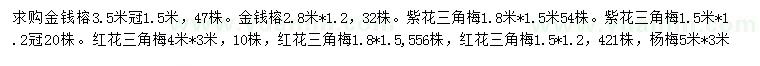 求購金錢榕、紫花三角梅、紅花三角梅等
