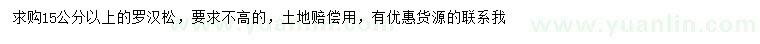 求購(gòu)15公分以上羅漢松